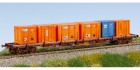 30120 LS Models Container flat car type SA6 with 6 small containers "CNC" and "EDF"